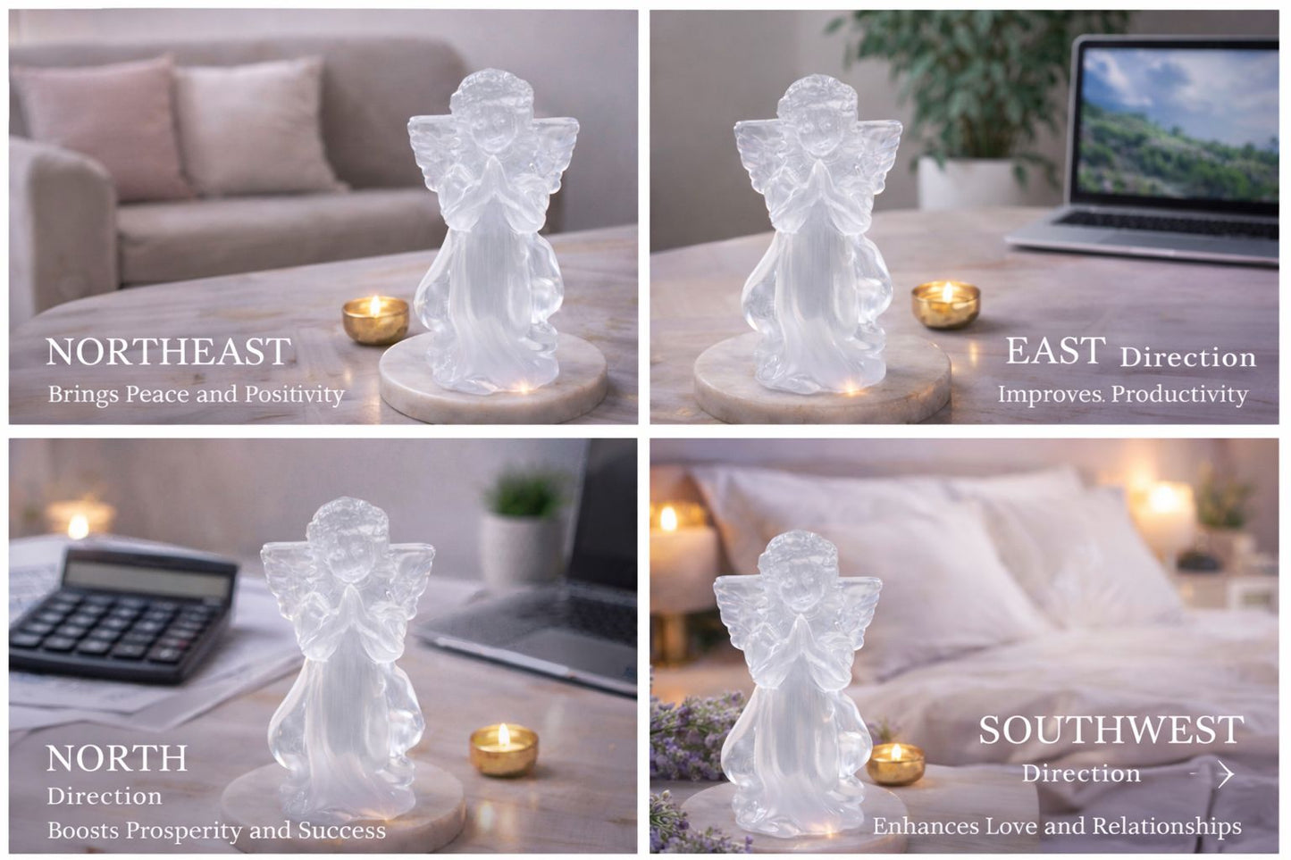Pure Selenite Baby Angel (5 Inch) – Crystal Angel for Peace, Protection, Positivity & Vastu Placement