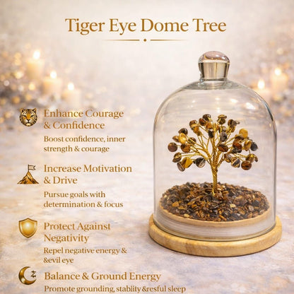 Crystal Dome Tree – 6 Inch Luxury Energy Decor | Natural Healing Crystals | Wealth, Love & Positivity | Home & Office Gift