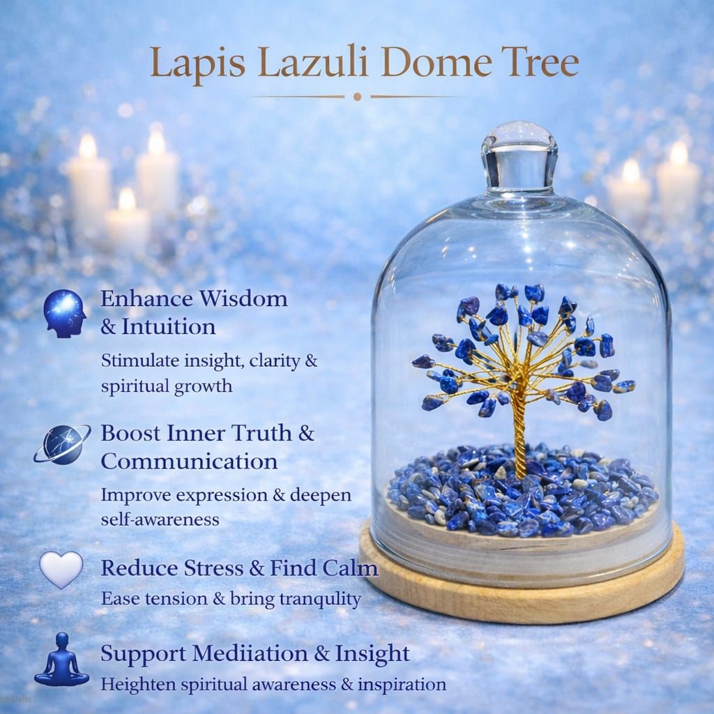 Crystal Dome Tree – 6 Inch Luxury Energy Decor | Natural Healing Crystals | Wealth, Love & Positivity | Home & Office Gift