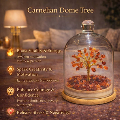 Crystal Dome Tree – 6 Inch Luxury Energy Decor | Natural Healing Crystals | Wealth, Love & Positivity | Home & Office Gift