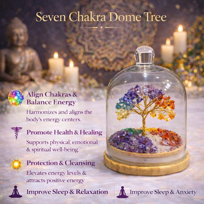 Crystal Dome Tree – 6 Inch Luxury Energy Decor | Natural Healing Crystals | Wealth, Love & Positivity | Home & Office Gift