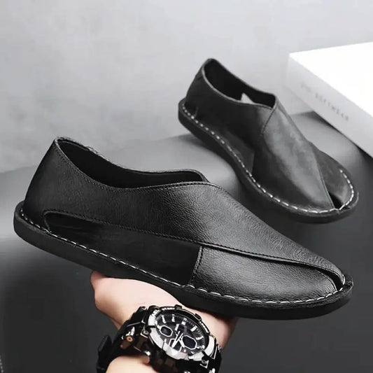 AEROWALK Black Peshawari Sandals for Men