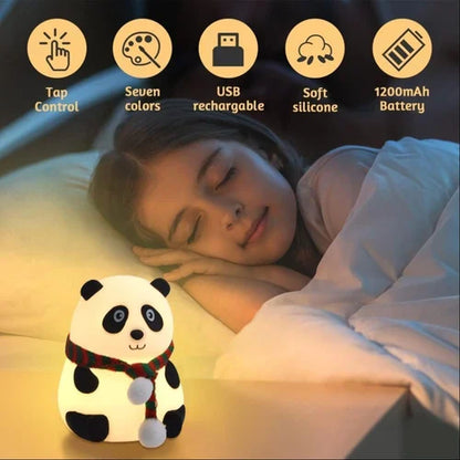 Cute Panda Night Light Adorable And Soothing LED Lamp Panda Soft Toys