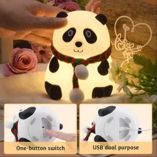 Cute Panda Night Light Adorable And Soothing LED Lamp Panda Soft Toys