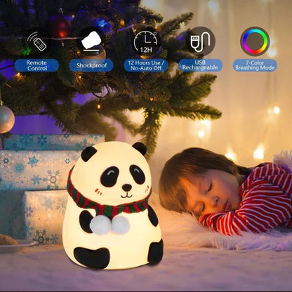 Cute Panda Night Light Adorable And Soothing LED Lamp Panda Soft Toys