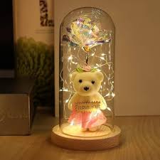 Crystal Rose with TeddyBear