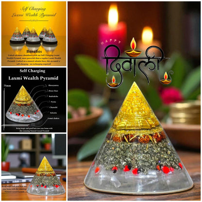 Self-Charging Laxmi Wealth Pyramid – 75mm Prosperity Energizer