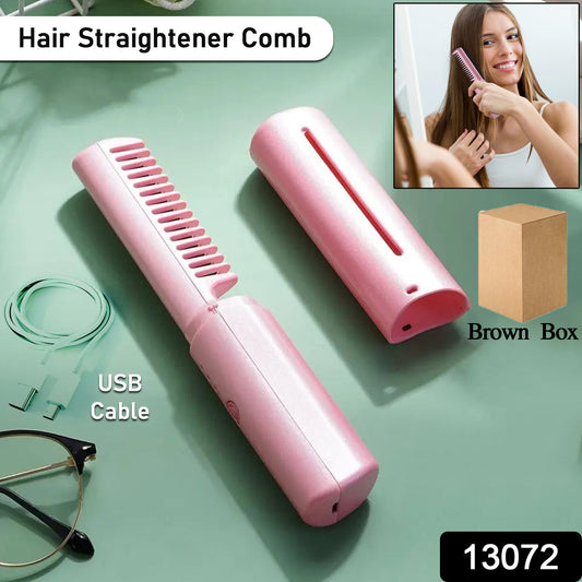 Rechargeable Mini Hair Straightener Brush