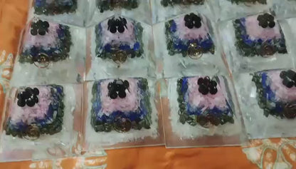 Handcrafted Orgonite Crystal Pyramid for Vastu, Healing & Protection | Rose Quartz, Lapis Lazuli, Green Aventurine & Black Tourmaline | EMF Protection Energy Generator