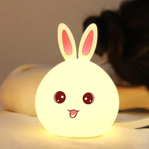 Rabbit Silicone Night Light - 7 Color Touch Lamp
