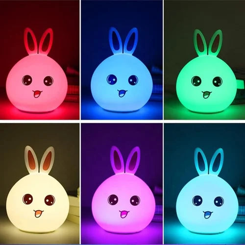 Rabbit Silicone Night Light - 7 Color Touch Lamp