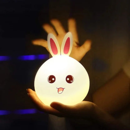 Rabbit Silicone Night Light - 7 Color Touch Lamp