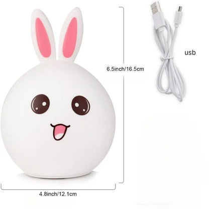 Rabbit Silicone Night Light - 7 Color Touch Lamp