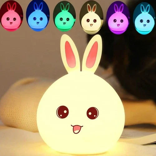 Rabbit Silicone Night Light - 7 Color Touch Lamp