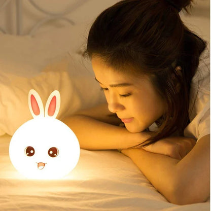 Rabbit Silicone Night Light - 7 Color Touch Lamp