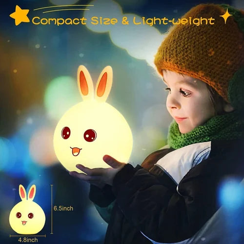 Rabbit Silicone Night Light - 7 Color Touch Lamp