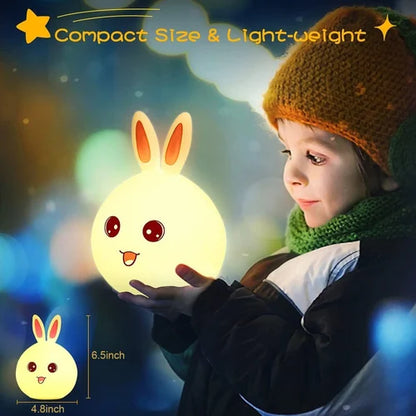 Rabbit Silicone Night Light - 7 Color Touch Lamp