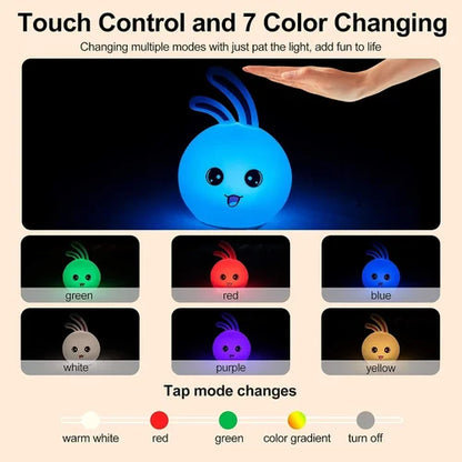 Rabbit Silicone Night Light - 7 Color Touch Lamp