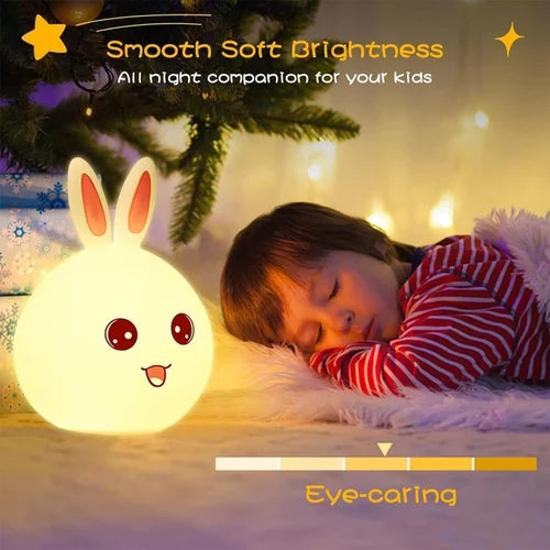 Rabbit Silicone Night Light - 7 Color Touch Lamp