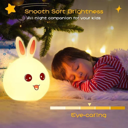 Rabbit Silicone Night Light - 7 Color Touch Lamp