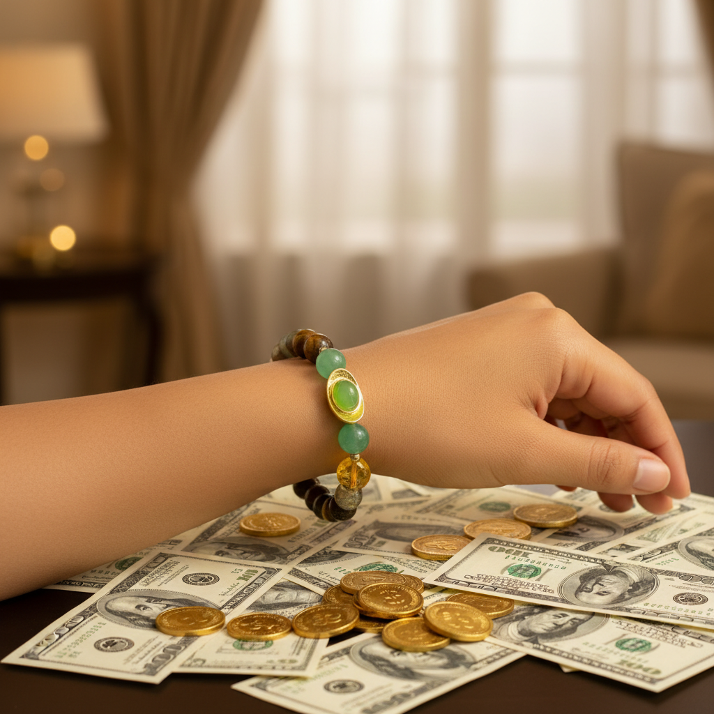 Money Magnet Bracelet for Wealth, Success & Abundance | Citrine, Pyrite, Tiger Eye & Aventurine Crystal Bracelet